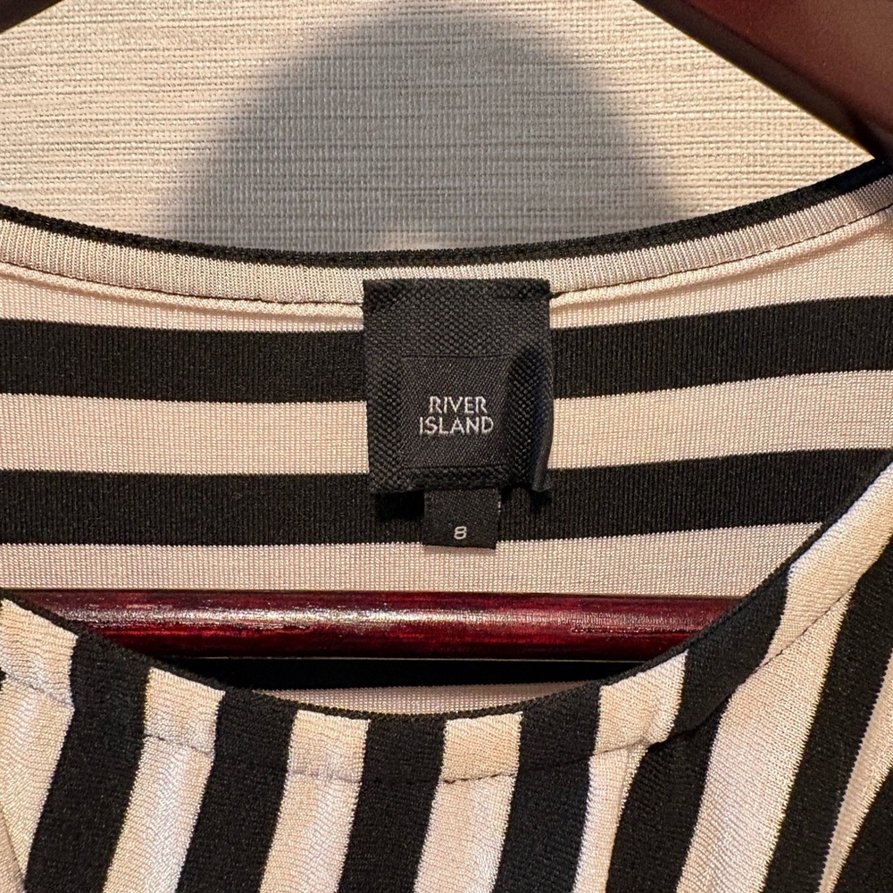 River Island Monochrome Striped Midi Dress - Picture 2 of 6